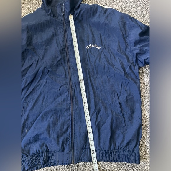 Rare Vintage D8 F182 Adidas Blue and White Striped Zip Up Windbreaker Jacket NWT - Picture 6 of 9